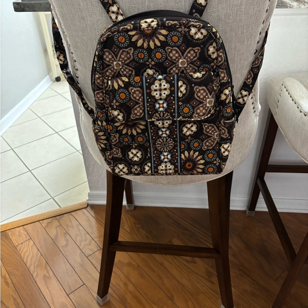 Patterned Brown Backpack - image 1
